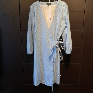 NWT - J. Crew Striped Wrap Dress size 14